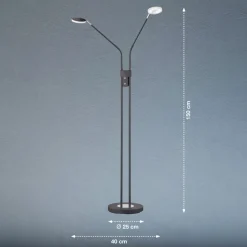 Lunia LED-gulvlampe, 2 lyskilder, sandet sort