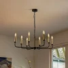 Lysekrone Ampli, sort/guld, 8 lyskilder