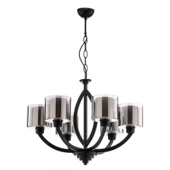 Lysekrone AV-7002-1876-6BSY med glasskærme