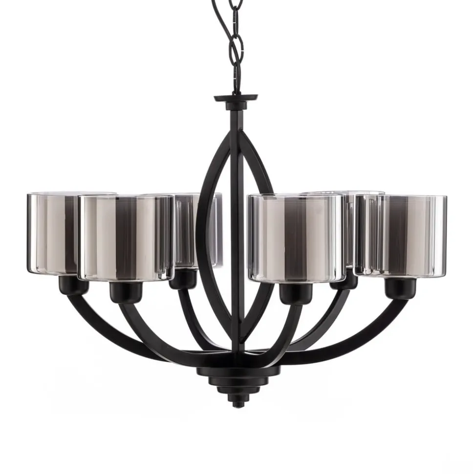 Lysekrone AV-7002-1876-6BSY med glasskærme