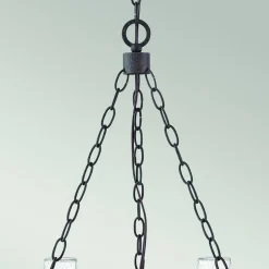 Lysekrone Collier, 5 lyskilder, sort, stål, glas, E27