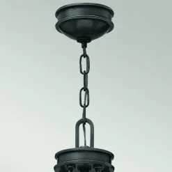 Lysekrone Collier, 5 lyskilder, sort, stål, glas, E27