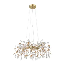 Lysekrone Danna, guldfarvet/ravfarvet/klar, Ø 61 cm