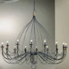 Lysekrone Filo, 16-flammet, blå-sort, metal, Ø 140 cm