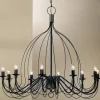 Lysekrone Filo, 10 lyskilder, blå-sort, metal, Ø 100 cm