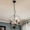 Lysekrone Globe med 5 lyskilder, sort