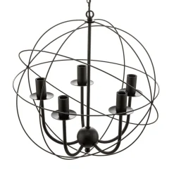 Lysekrone Globe med 5 lyskilder, sort