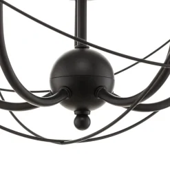 Lysekrone Globe med 5 lyskilder, sort