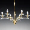 Lysekrone ICARO, med krystalglas, guld
