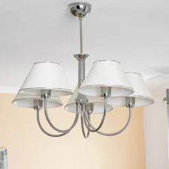 Lysekrone London krom/creme, 5 lyskilder