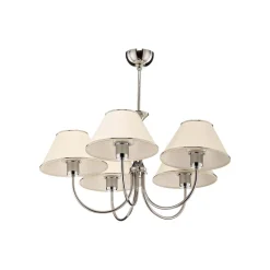 Lysekrone London krom/creme, 5 lyskilder