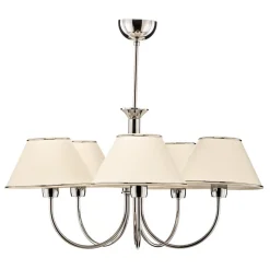 Lysekrone London krom/creme, 5 lyskilder
