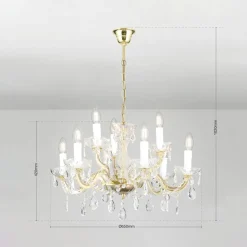 Lysekrone Marie Claire krystalglas 9 lyskilder