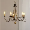 Lysekrone Milvia, 5 lyskilder, bronzefarvet, metal