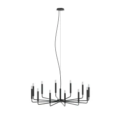 Lysekrone ORTO B, sort, metal, Ø 103 cm, 12 lyskilder
