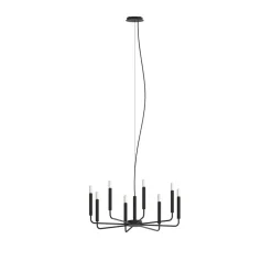 Lysekrone ORTO, sort, metal, Ø 73 cm, 8 lyskilder