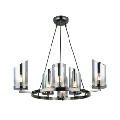 Lysekrone Padrela, Ø 68 cm, sort-krom 6 lyskilder