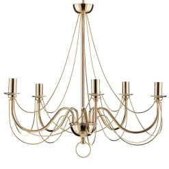 Lysekrone Retro, femarmet 75 cm, guld