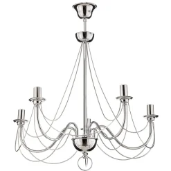 Lysekrone Retro, femarmet 75 cm, krom