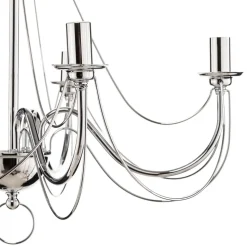 Lysekrone Retro, femarmet 75 cm, krom