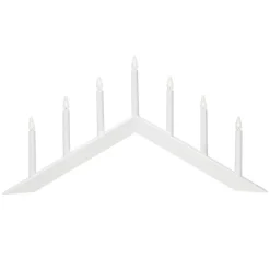 Lysestage Arrow, flad, 7-flamme, hvid