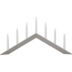 Lysestage Arrow, flad, 7-flamme, hvid