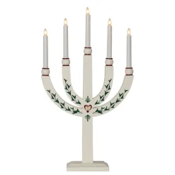 Lysestage Elias Tradition femflammet hvid