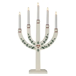 Lysestage Elias Tradition femflammet hvid