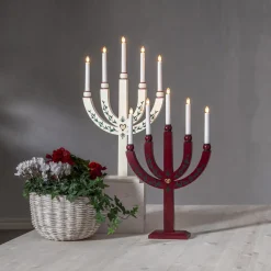 Lysestage Elias Tradition femflammet hvid