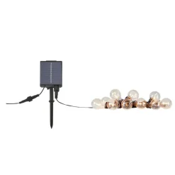 Lyskæde Suno, solcelle, USB, plast, 10 lyskilder, IP44