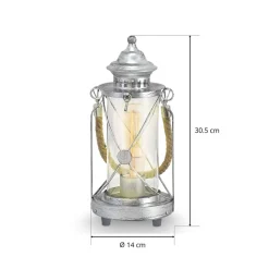 Lys lanterne bordlampe Kirian sølv-antik