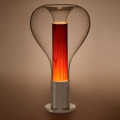 LZF Eris LED-bordlampe glas aluminium/kirsebær