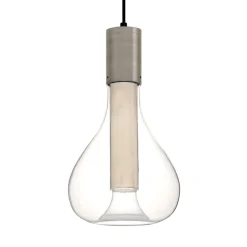 LZF Eris LED-pendellampe, glas, aluminium/elfenben