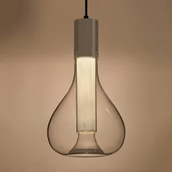 LZF Eris LED-pendellampe, glas, aluminium/elfenben