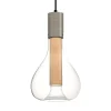 LZF Eris LED-pendellampe, glas, aluminium/bøg