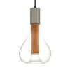 LZF Eris LED-pendellampe, glas, aluminium/kirsebær