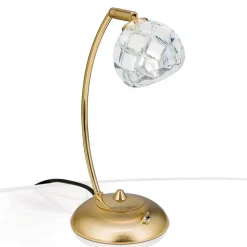 Maderno bordlampe med blykrystal, guld