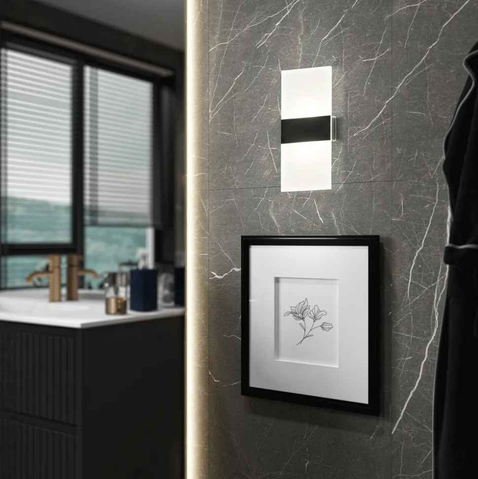 Magnetics LED-væglampe, sort, 22,5 cm høj