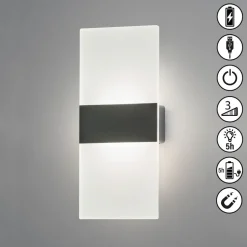 Magnetics LED-væglampe, sort, 22,5 cm høj