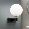 Mara væglampe, sort, glas, 17,5 cm høj, G9, IP44