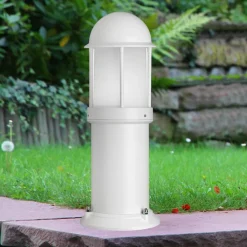 Marco sokkellampe af aluminium, hvid