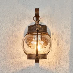 Margerite udendørs væglampe med blæst glas