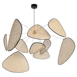 MARKET SET hængelampe Screen XL, 60 cm, natur, rattan