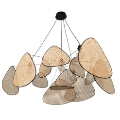 MARKET SET hængelampe Screen XXL, 90 cm, natur, rattan
