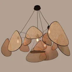 MARKET SET hængelampe Screen XXL, 90 cm, natur, rattan