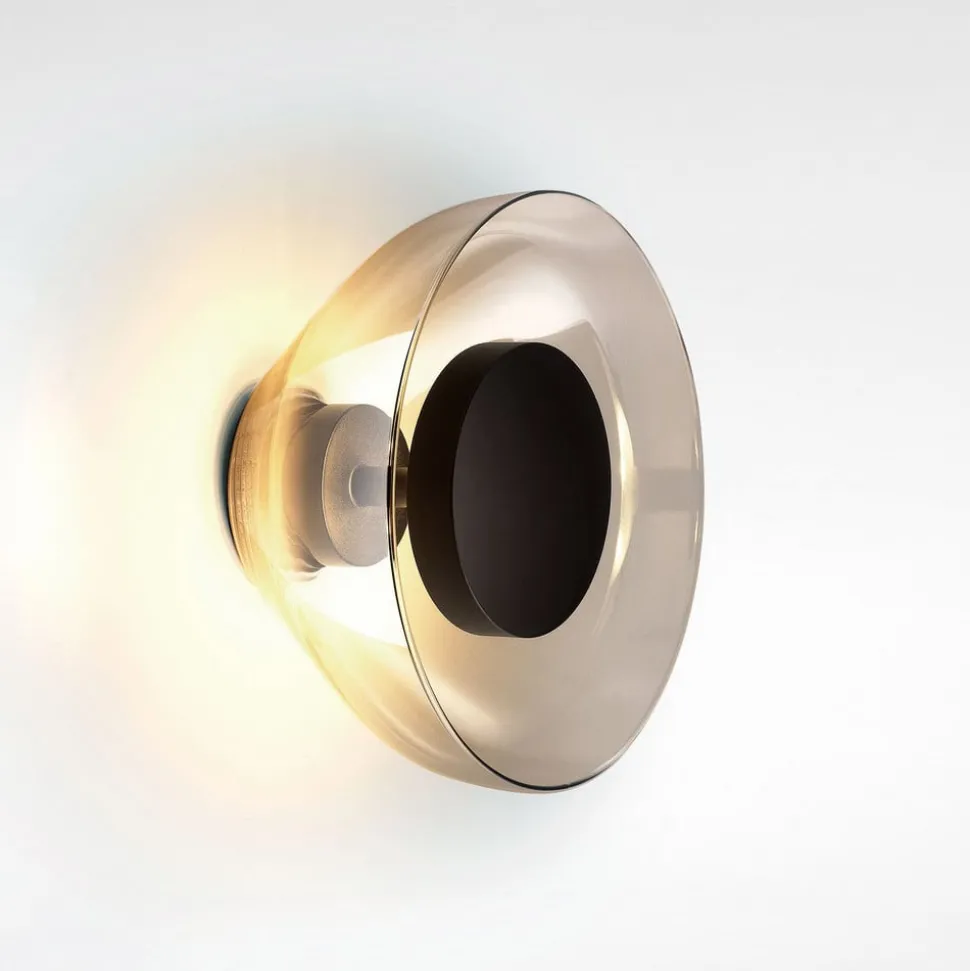 MARSET Aura LED-væglampe, Ø 18 cm, røggrå