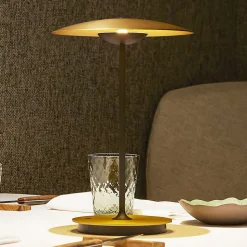 MARSET LED-bordlampe Ginger, aluminium, messing, dæmpbar.
