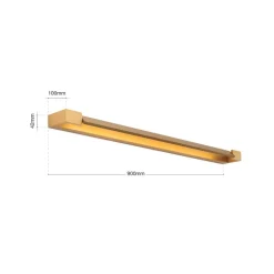 Marylin væglampe til badeværelset, længde 90 cm, guld, aluminium
