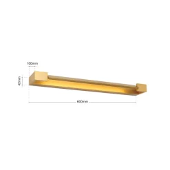 Marylin væglampe til badeværelset, længde 60 cm, guld, aluminium
