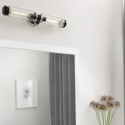Masthead væglampe til badeværelset, krom, 2 lyskilder, højde 61 cm, IP44